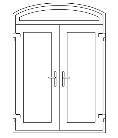 Flügeltüren mit Rundbogenfenster