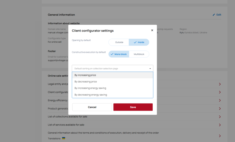 Client configurator