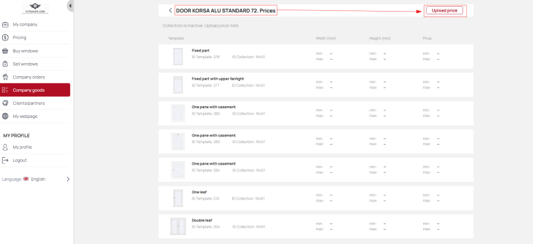 Download the price list