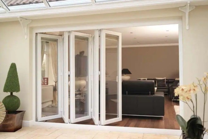 Plastic sliding door