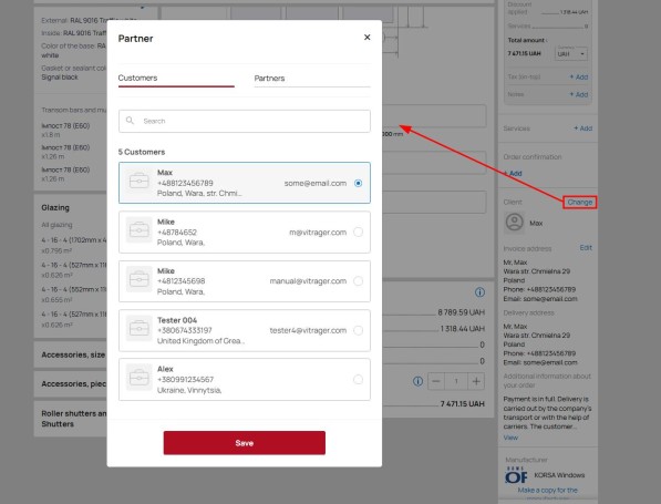 Add/edit client