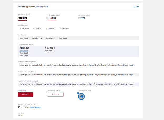 Customize the unique look of your site
