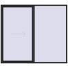 Pricing Sliding patio doors 2500x2200 mm PATIO DOOR REHAU BRILLANT DESIGN BLACK_ULTI-MATT two-sided