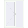 Tarification Portes d'entrée 1500x2100 mm BASE (REHAU Т118/60) opens to the outside