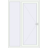 Tarification Portes d'entrée 1400x2100 mm BASE (REHAU Т118/60) opens to the outside