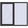 Pricing Tilt-and-Turn 1500x1300 mm KORSA OPTIMUM REHAU EURO 70 ANTHRACITE_GREY_GLATT two-sided