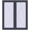 Pricing Tilt-and-Turn 1300x1500 mm KORSA OPTIMUM REHAU EURO 70 ANTHRACITE_GREY_STRUKTURAL two-sided
