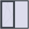 Pricing Tilt-and-Turn 1450x1500 mm KORSA BRILLANT DESIGN ANTHRACITE_GREY_STRUKTURAL external