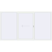 Sliding patio doors 3600x2000 mm PATIO DOOR REHAU BRILLANT DESIGN RAL 9016 Traffic white two-sided