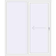 PATIO DOOR REHAU SYNEGO 1850x2225 mm RAL 9016 Traffic white two-sided