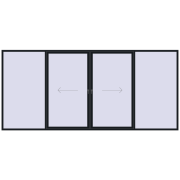PATIO DOOR REHAU SYNEGO 4850x2200 mm BLACK_COOL_110L-2 two-sided