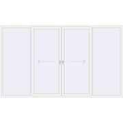 PATIO DOOR REHAU BRILLANT DESIGN 3900x2300 mm RAL 9016 Traffic white two-sided
