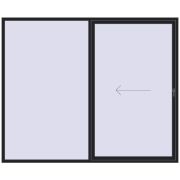 REHAU SYNEGO SLIDE 2800x2300 mm BLACK_ULTI-MATT two-sided