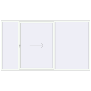 Sliding patio doors 3600x2000 mm PATIO DOOR REHAU BRILLANT DESIGN RAL 9016 Traffic white two-sided