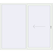 Розсувні терасні двері 2400x2100 мм REHAU GENEO HST RAL 9016 Traffic white з двох сторін