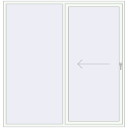 Sliding patio doors 2100x2170 mm REHAU GENEO HST RAL 9016 Traffic white two-sided