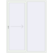 Sliding patio doors 1750x2300 mm REHAU SYNEGO SLIDE RAL 9016 Traffic white two-sided