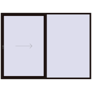 PATIO DOOR REHAU BRILLANT DESIGN 3000x2200 mm BLACK_BROWN two-sided