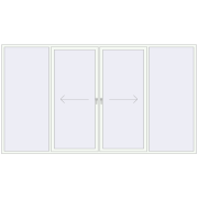 Sliding patio doors 3800x2135 mm PATIO DOOR REHAU BRILLANT DESIGN