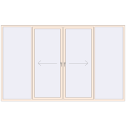 PATIO DOOR REHAU BRILLANT DESIGN 3600x2200 mm CREAME_WHITE_50L-2 two-sided