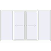 Sliding patio doors 3600x2200 mm PATIO DOOR REHAU BRILLANT DESIGN RAL 9016 Traffic white two-sided