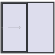 Sliding patio doors 2400x2300 mm REHAU GENEO HST ANTHRACITE_GREY_STRUKTURAL two-sided