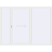 Sliding patio doors 2800x2100 mm PATIO DOOR REHAU SYNEGO RAL 9016 Traffic white two-sided