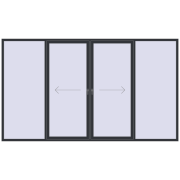 Sliding patio doors 3800x2200 mm PATIO DOOR REHAU BRILLANT DESIGN