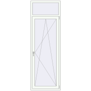 BALCONY DOOR REHAU EURO 60 800x2400 mm RAL 9016 Traffic white two-sided