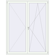 BALCONY DOOR REHAU EURO 70 1800x2300 mm RAL 9016 Traffic white two-sided