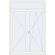BALCONY DOOR REHAU SYNEGO 1600x2400 mm RAL 9016 Traffic white two-sided