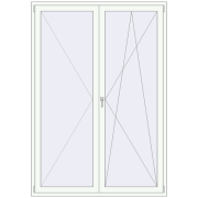 BALCONY DOOR REHAU EURO 60 1600x2300 mm RAL 9016 Traffic white two-sided