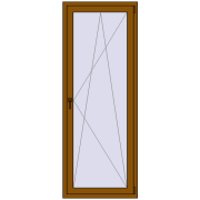 Balcony doors 800x2100 mm BALCONY DOOR REHAU EURO 60 GOLDEN OAK two-sided