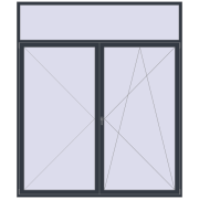 BALCONY DOOR REHAU EURO 60 2500x2950 mm ANTHRACITE_GREY_STRUKTURAL two-sided