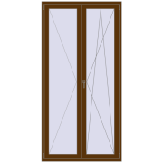 Balcony doors 1200x2400 mm BALCONY DOOR REHAU SYNEGO WALNUT two-sided