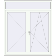 Balcony doors 1550x1770 mm BALCONY DOOR REHAU SYNEGO RAL 9016 Traffic white two-sided