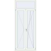 Balcony doors 1000x2400 mm BALCONY DOOR REHAU EURO 70 RAL 9016 Traffic white two-sided