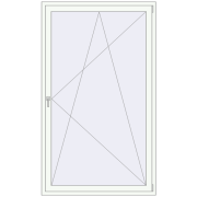 BALCONY DOOR REHAU EURO 60 1300x2200 mm RAL 9016 Traffic white two-sided