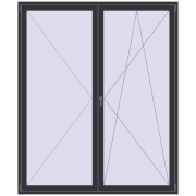 Балконні двері 2000x2400 мм REHAU Euro 70 ANTHRACITE_GREY_STRUKTURAL з двох сторін