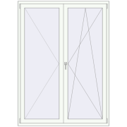BALCONY DOOR REHAU EURO 70 1500x2050 mm RAL 9016 Traffic white two-sided