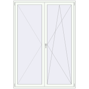 BALCONY DOOR REHAU SYNEGO 1700x2400 mm RAL 9016 Traffic white two-sided