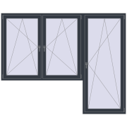 Balcony doors 2600x2100 mm BALCONY DOOR REHAU SYNEGO