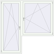 Balcony doors 2000x2005 mm BALCONY DOOR REHAU EURO 60
