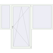 BALCONY DOOR REHAU EURO 70 2500x2130 mm RAL 9016 Traffic white two-sided