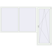 BALCONY DOOR REHAU EURO 70 2800x2100 mm RAL 9016 Traffic white two-sided
