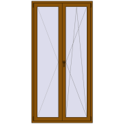 BALCONY DOOR REHAU SYNEGO 1200x2400 mm GOLDEN OAK two-sided