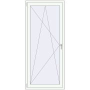 BALCONY DOOR REHAU SYNEGO 930x2000 mm RAL 9016 Traffic white two-sided
