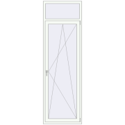 BALCONY DOOR REHAU SYNEGO 820x2600 mm RAL 9016 Traffic white two-sided