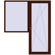 Balcony doors 1900x2200 mm BALCONY DOOR REHAU EURO 70 BLACK_CHERRY two-sided