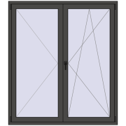 BALCONY DOOR REHAU EURO 70 1580x1790 mm BASALT_GREY two-sided